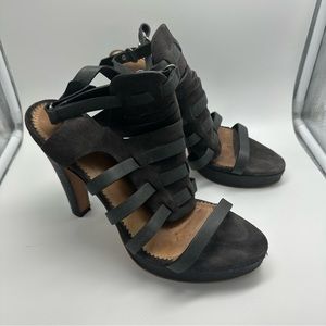 rag & bone “Apollo” Grey Suede Caged Italian Heels